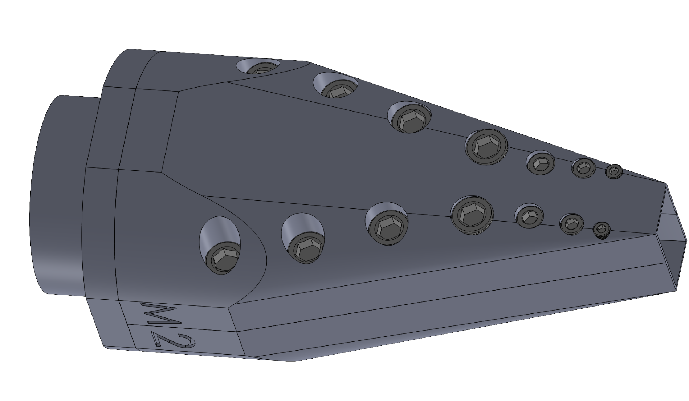 Illustration depicting complete design of Rectangular nozzle