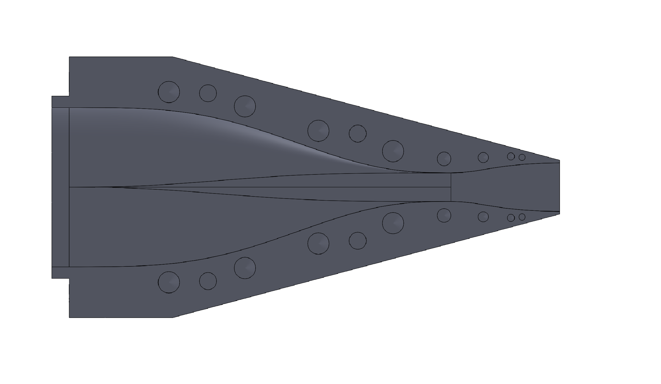 Illustration depicting cross-sectional view of Rectangular nozzle