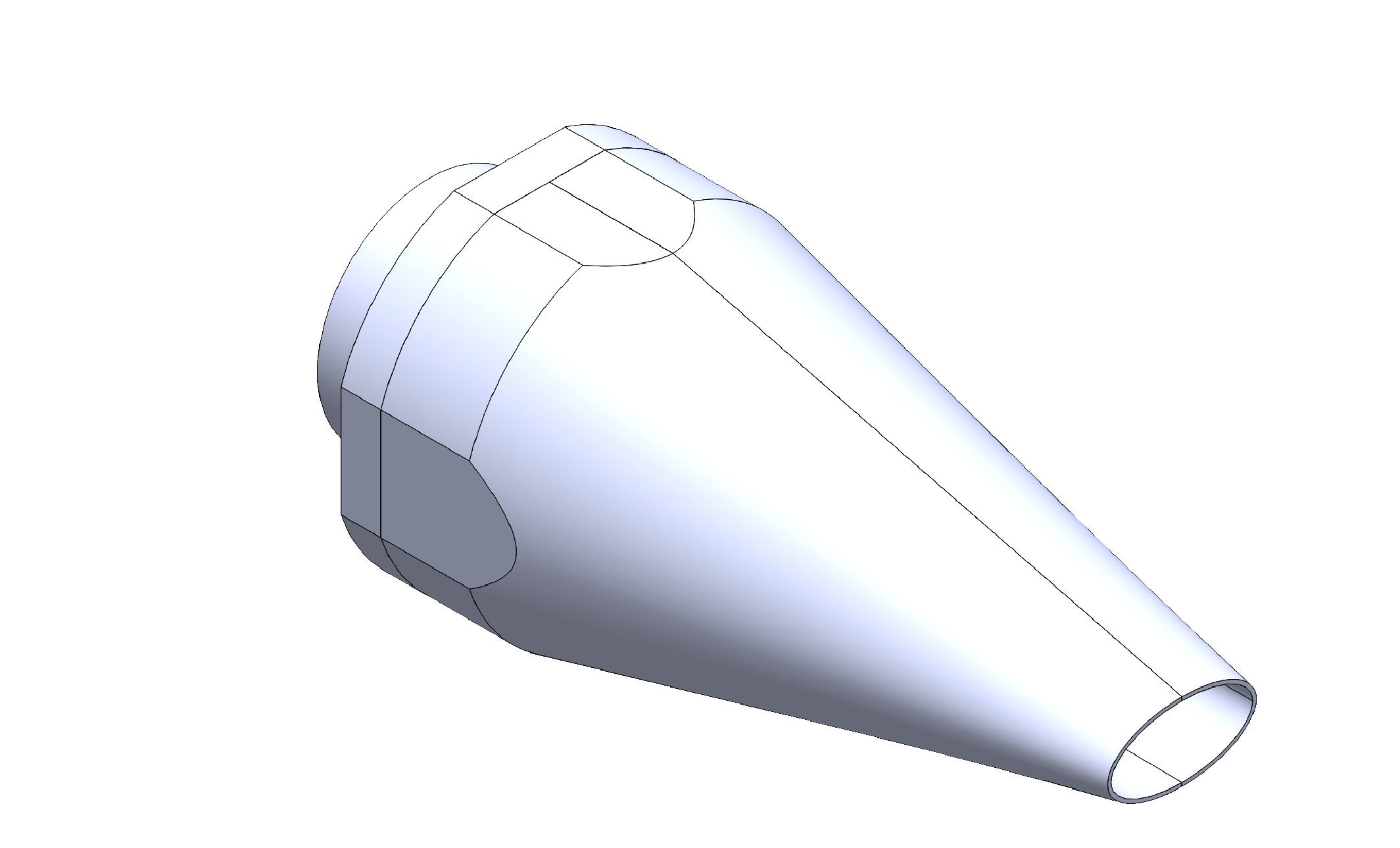 CAD design of Mach 2 Elliptic nozzle